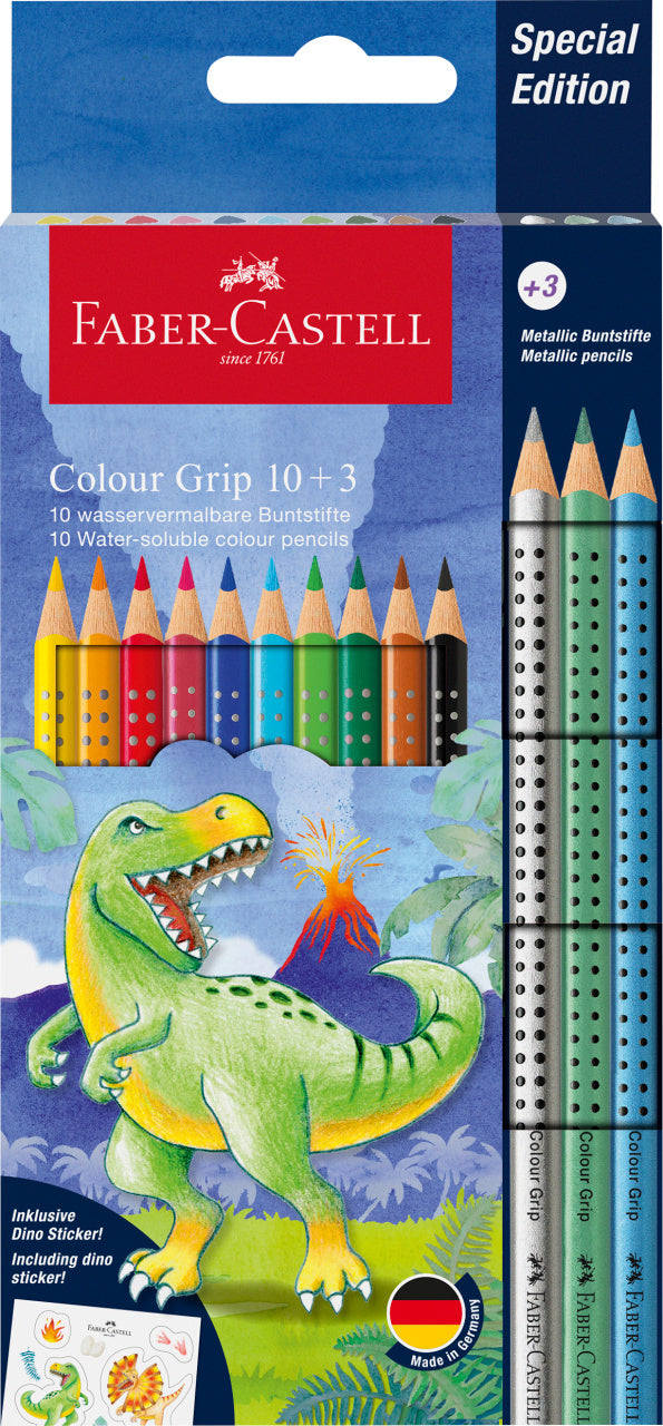 SET PROMO CREIOANE COLORATE 10+3 CULORI GRIP 2001 DINOZAURI FABER-CASTELL SET PROMO CREIOANE COLORATE 10+3 CULORI GRIP 2001 DINOZAURI FABER-CASTELL